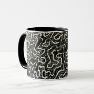 Schwarz-Weiß-Koralle II Abstrakte Naturfotografie Tasse
