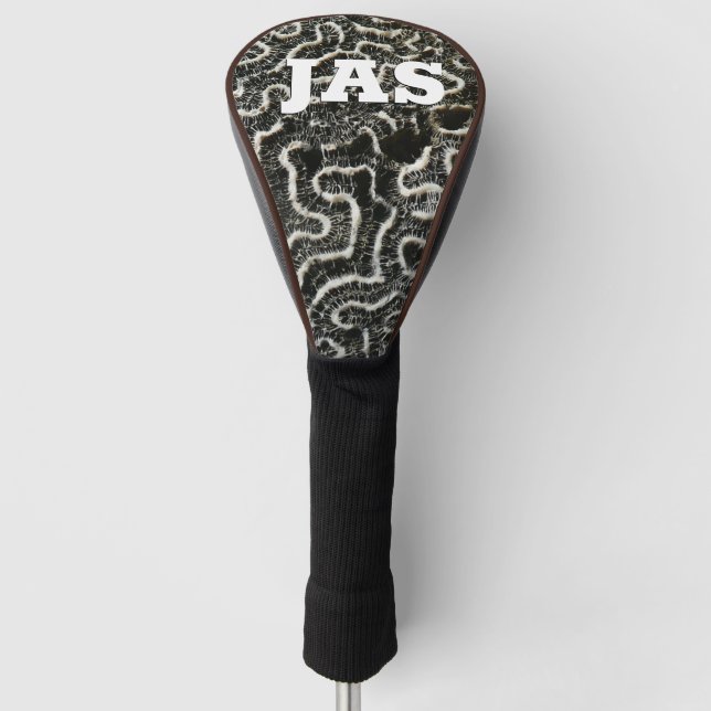 Schwarz-Weiß-Korallen I Abstrakt-Natur-Foto Golf Headcover (Vorderseite)