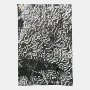 Schwarz-Weiß-Korallen I Abstrakt-Natur-Foto Handtuch