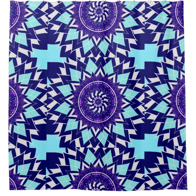 Schwarz-Weiß-Kosmos Duschvorhang (Vorderseite)