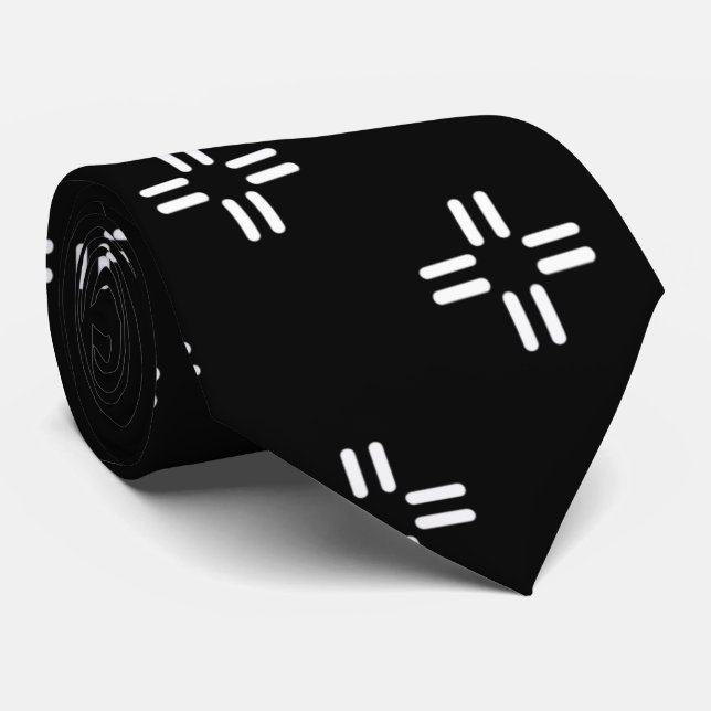 Schwarz/Weiß Krawatte (Gerollt)