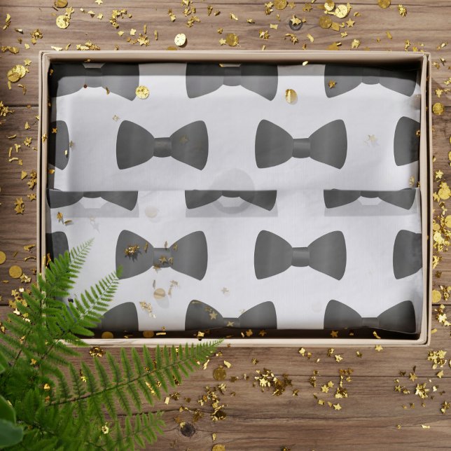 Schwarz-Weiß-Krawatte-Muster Seidenpapier (A bow tie pattern tissue paper perfect for your bow tie tissue paper needs)