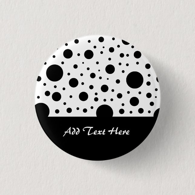Schwarz-Weiß-Kreis-Design Button (Vorderseite)