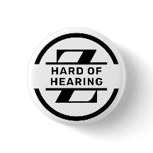 Schwarz Weiß Kreis Monogramm Schwerhörigkeit
