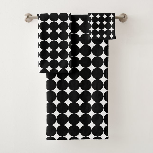 Schwarz-Weiß-Kreise Badhandtuch Set (Insitu)