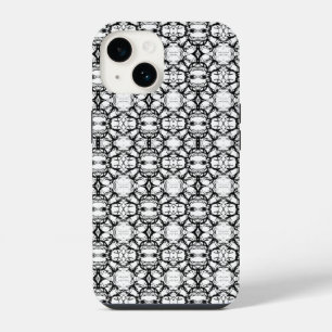 Schwarz-Weiß-Kreismuster iPhone 14 Hülle