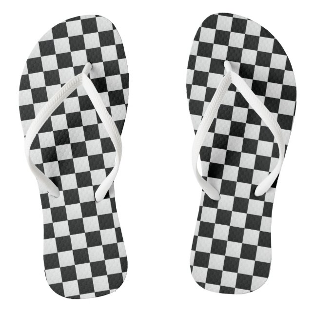 Schwarz-Weiß-Krokodil-Hautdruckschach Flip Flops (Fußbett)