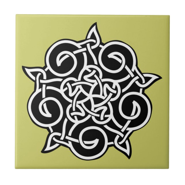 Schwarz-Weiß-Kronen Fliese (Vorderseite)