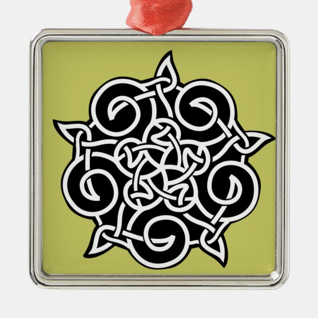 Schwarz-Weiß-Kronen Silbernes Ornament (Vorne)
