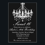 Schwarz-Weiß-Kronleuchter Sweet 16 Party Einladend Einladung<br><div class="desc">Eleganter Schwarz und Weiß Kronleuchter Sweet 16 oder jedes Party einladen. Wählen Sie Anpassen,  um Ihre Informationen hinzuzufügen. Löschen Sie Text,  um einen Bereich leer verlassen,  in dem Sie keinen Text gewollt haben.</div>