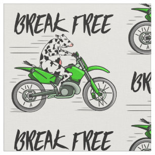 Schwarz-Weiß-Kuh bricht frei Stoff