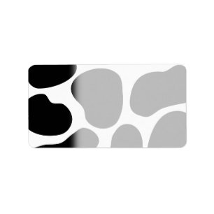 Schwarz-Weiß-Kuh-Druckmuster. Adressaufkleber