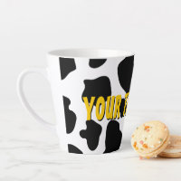 Schwarz-Weiß-Kuh-Flecken Latte Tasse Geschenk