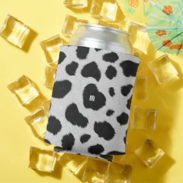 Schwarz-Weiß-Kuh-Flecken Muster Imitate Pelzstrukt Dosenkühler