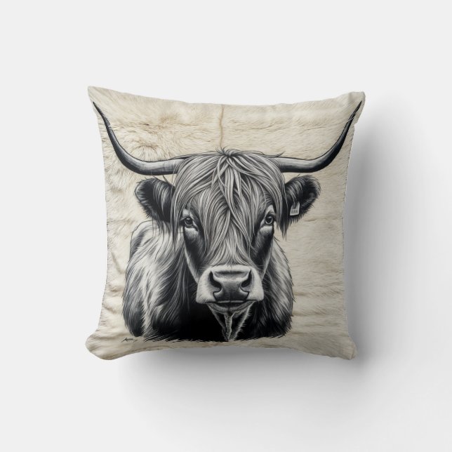 Schwarz-Weiß Kuh Kilim Kilim Kissen für ein gemütl (Vorderseite)