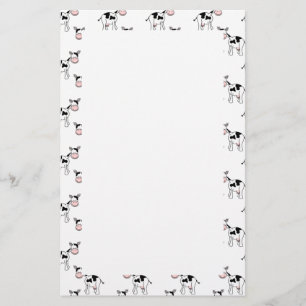 Schwarz-Weiß-Kuh-Muster. Briefpapier