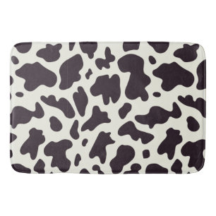 Schwarz-Weiß-Kuh-Muster Print Badematte