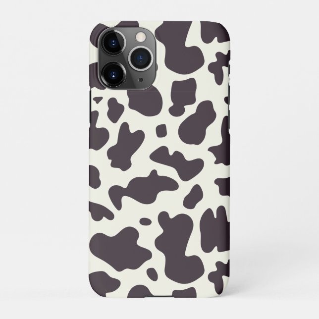 Schwarz-Weiß-Kuh-Muster Print iPhone Hülle (Rückseite)
