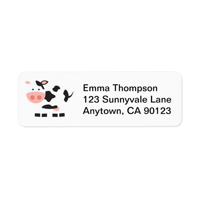 Schwarz-Weiß-Kuhetiketten (Vorne)