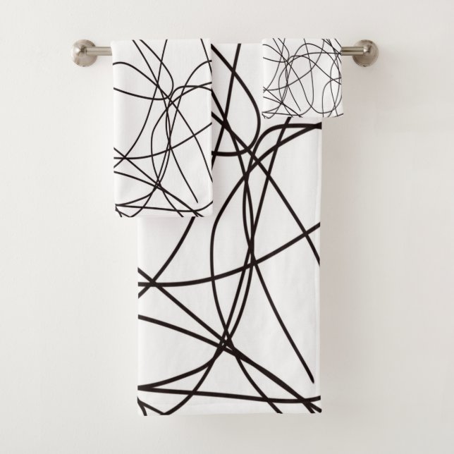 Schwarz-Weiß-Kunst Badhandtuch Set (Insitu)