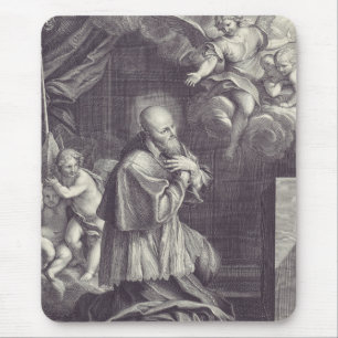 Schwarz-Weiß-Kunst des heiligen Franz von Sales Mousepad