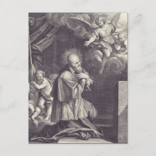 Schwarz-Weiß-Kunst des Heiligen Franz von Sales Postkarte