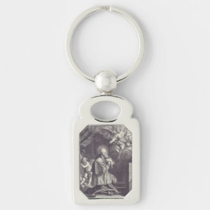Schwarz-Weiß-Kunst des Heiligen Franz von Sales Schlüsselanhänger