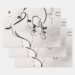 Schwarz-Weiß-Kunst Jane Avril von Toulouse Lautrec Geschenkpapier Set