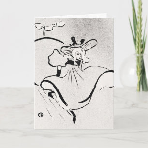 Schwarz-Weiß-Kunst Jane Avril von Toulouse Lautrec Karte