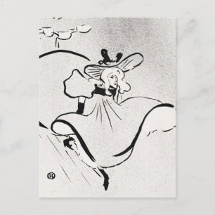 Schwarz-Weiß-Kunst Jane Avril von Toulouse Lautrec Postkarte