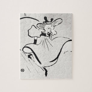 Schwarz-weiß-Kunst Jane Avril von Toulouse Lautrec Puzzle