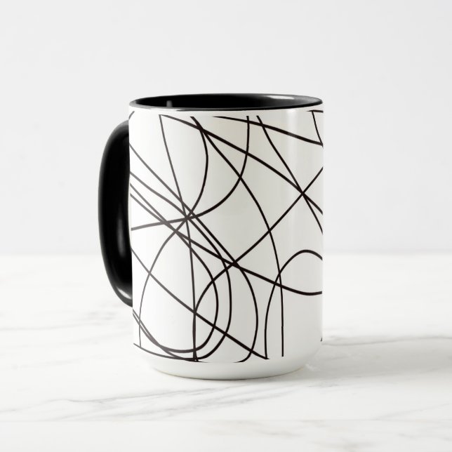 Schwarz-Weiß-Kunst Tasse (Vorderseite Links)