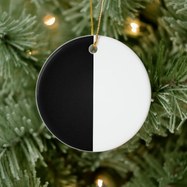 Schwarz-Weiß-KUNSTBARES Weihnachten Keramik Ornament (Baum)