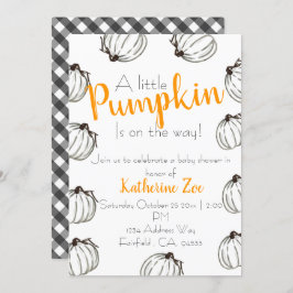 Schwarz-Weiß-Kürbis-Babydusche einladen Einladung