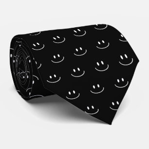 Schwarz-Weiß-Lächeln Muster Neck Tie Krawatte