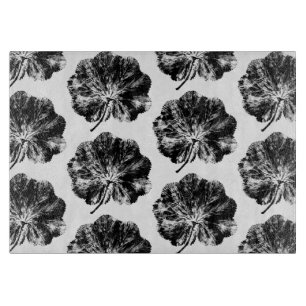 Schwarz-Weiß-Lady's Mantle-Leaf-Druckmuster Schneidebrett