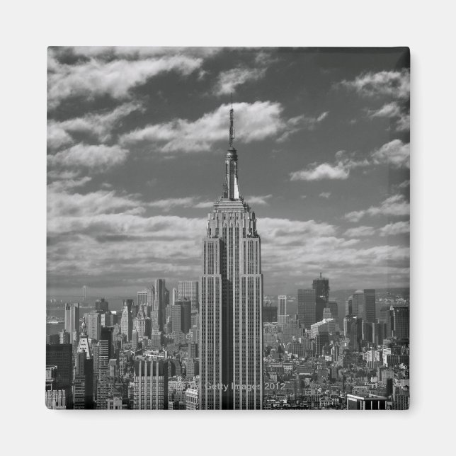 Schwarz-Weiß-Landschaft New Yorks Skyline Magnet (Vorne)