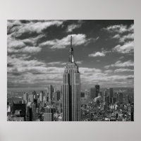 Schwarz-Weiß-Landschaft New Yorks Skyline