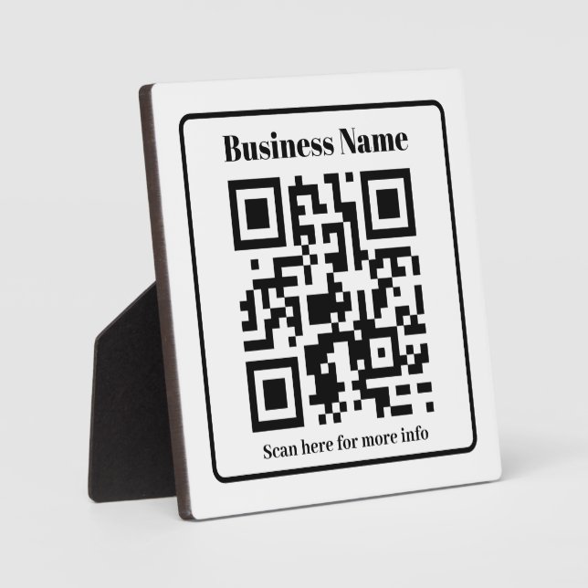 Schwarz-Weiß-Landschaftsbau-QR-Code-Schild Fotoplatte (Vorderseite)
