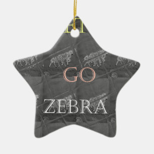Schwarz-Weiß-Lass Go Zebra Hakuna Matata motif Keramik Ornament