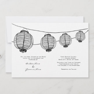 Schwarz-Weiß-Laternen Hochzeitseinladung Einladung