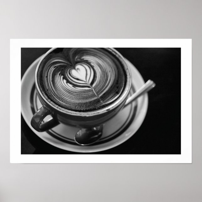 Schwarz-Weiß-Latte Poster (Vorne)