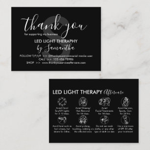 Schwarz-Weiß-LED-Lichttherapie-Nachsorge Danke Visitenkarte