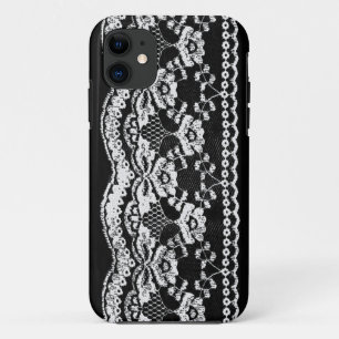 Schwarz & Weiß Leder & Spitze Case-Mate iPhone Hülle