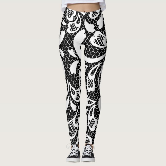 Schwarz/Weiß Leggings (Vorderseite)