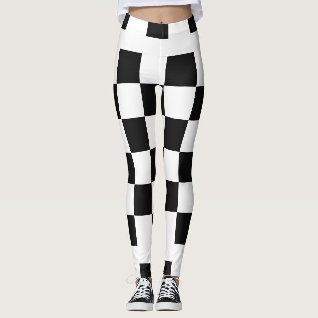 Schwarz-Weiß-Leggings Leggings (Vorderseite)