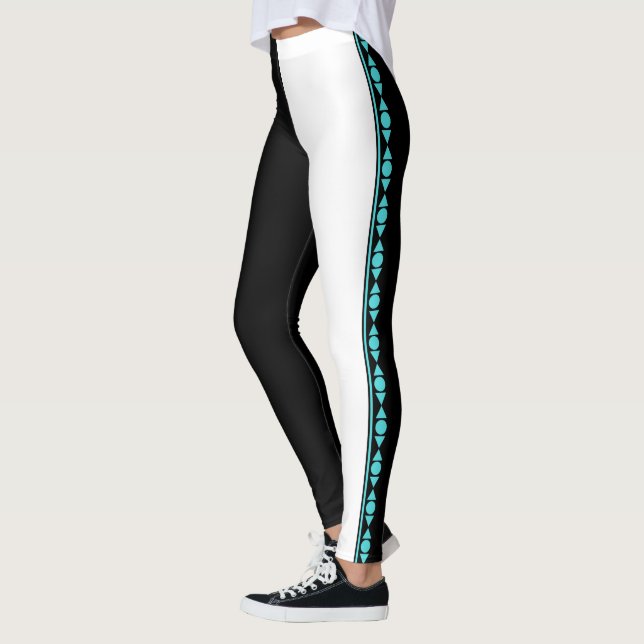 Schwarz-Weiß-Leggings Leggings (Links)