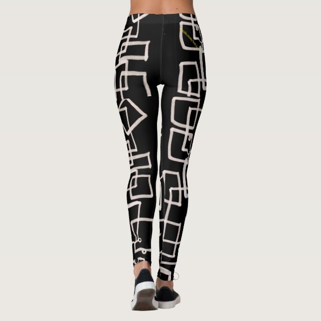 Schwarz-Weiß-Leggings Leggings (Rückseite)