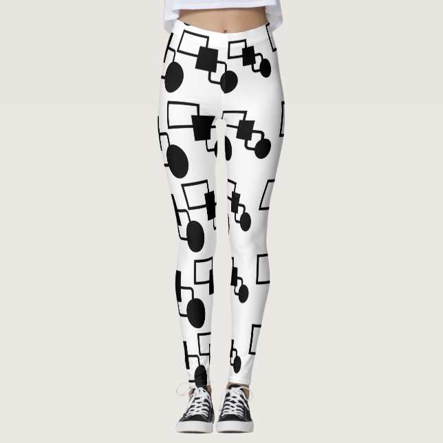 Schwarz-Weiß-Leggings Leggings (Vorderseite)