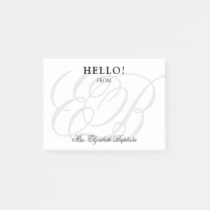 Schwarz-Weiß-Lehrer Minimalistisch Post-it Klebezettel